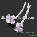 Lovely tiny flower mental rhinestone hair pins slim barrette for girl sensation jewelry accessories HF80532